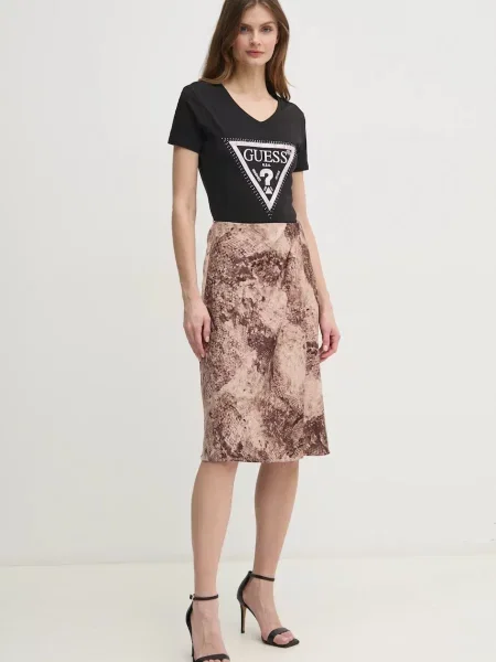 T-shirt z nadrukiem z logo model ‘PYTHON’ Guess czarna