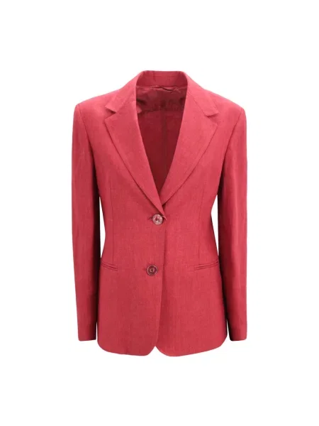 Lniana lniana marynarka Max Mara Studio czerwona