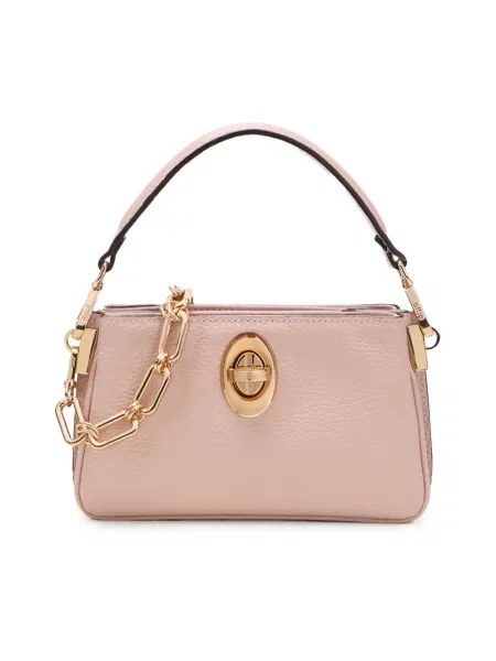 Torebka na łańcuszku Oltre skórzana różowa