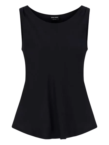 Bluză Giorgio Armani fără mâneci drapată negru