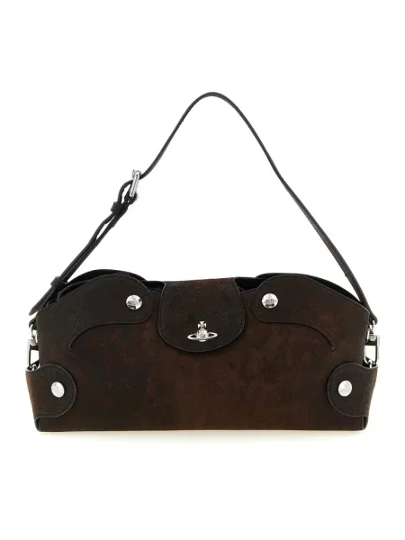 Kopertówka Vivienne Westwood skórzana brązowa