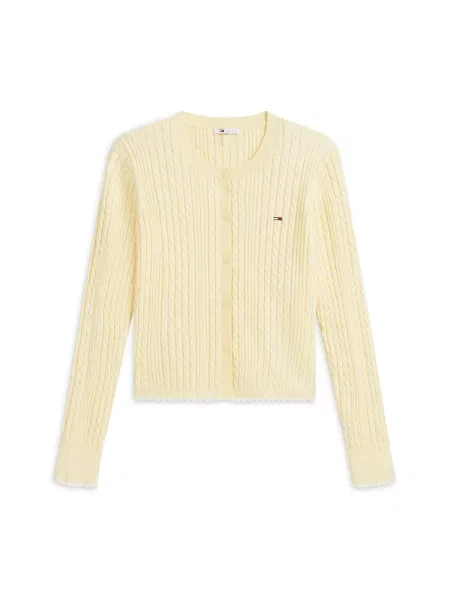 Tommy Jeans Geacă tricotată deschis galben