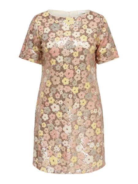 ONLY Carmakoma Rochie CARMabelle maro deschis / pastel / deschis / roz pal galben
