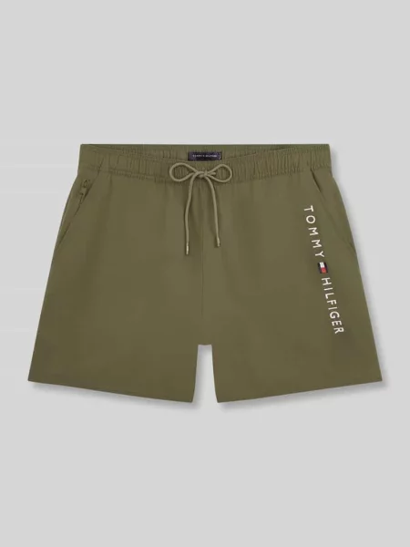 Kąpielówki Tommy Hilfiger z nadrukiem zielone