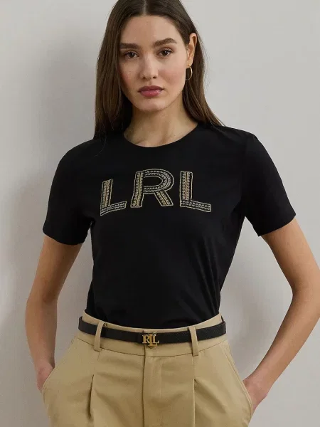 Lauren Ralph Lauren tricou din negru