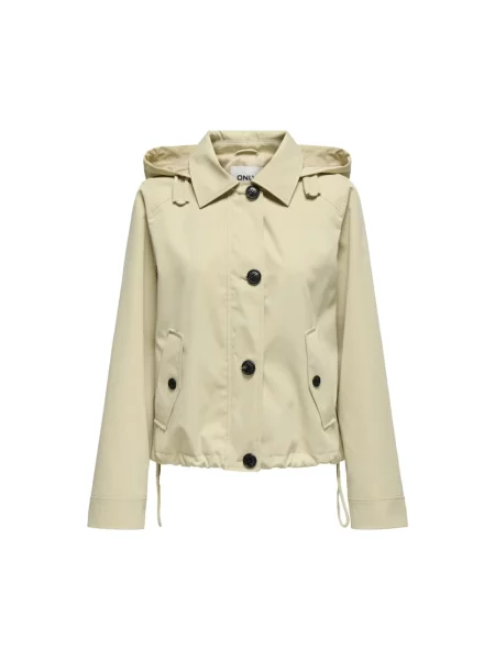 Parka Only z kapturem beżowa