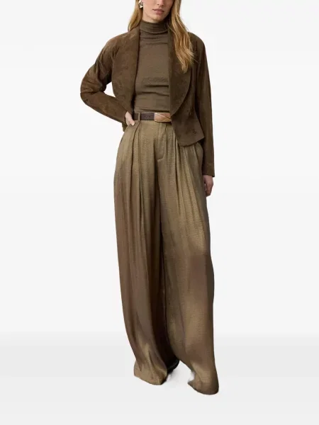 Semišová dvouřadá bunda Ralph Lauren Collection hnědá