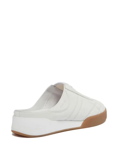 Papuci tip mules Courreges din piele alb