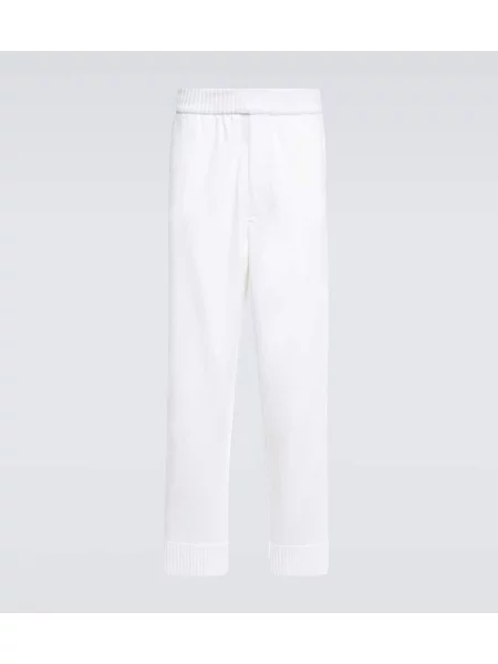 Pantaloni de trening Zegna din cașmir alb