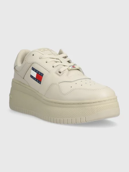 Tommy Jeans Superge TJW RETRO BASKET FLATFORM ESS bež