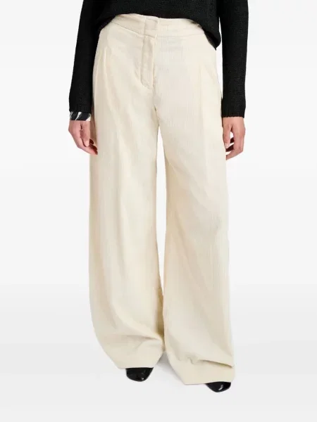 Pantaloni Proenza Schouler White Label de catifea cord alb