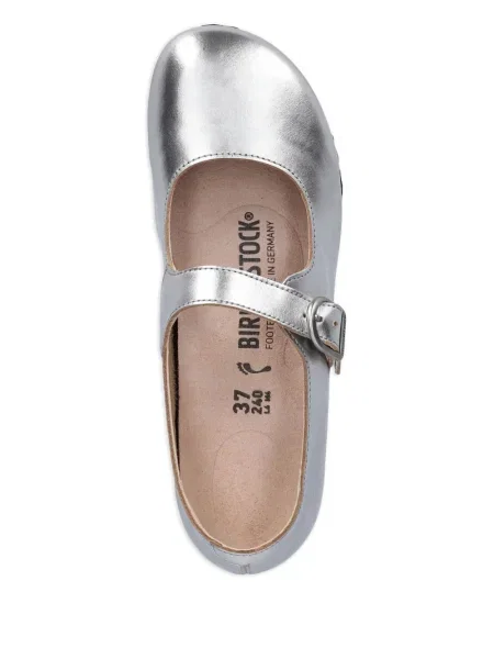 Balerini Birkenstock cu cataramă argintiu
