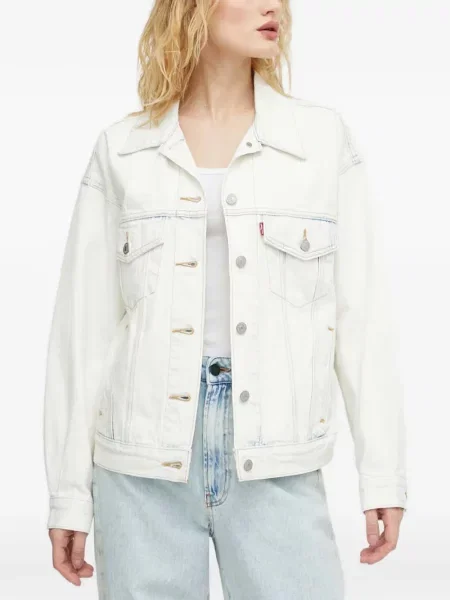Blugi Levi's® în carouri retro zdrențuiți alb