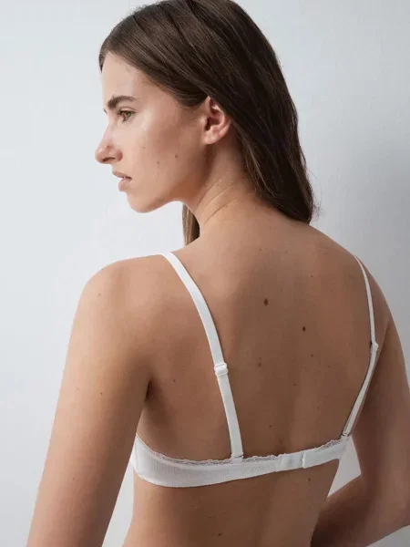 Women'secret trojuholníková podprsenka s bavlnou biela
