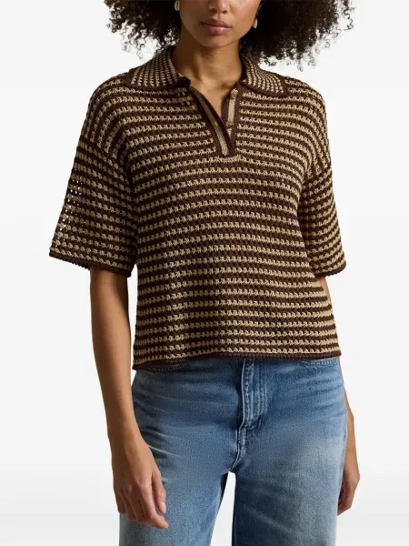 Dugo rebrasti s ovratnikom polo majica Polo Ralph Lauren plava
