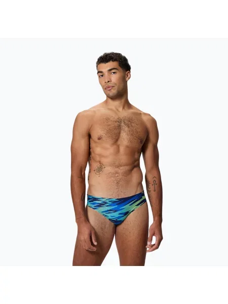 Férfi úszóalsó Speedo Hyperboom Print Brief peacoat/deep sapphire. Méret: 28