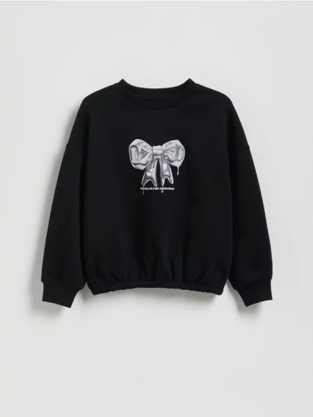 Reserved Bluza z nadrukiem czarny