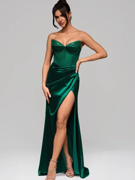 Odgovarati večernja haljina Edoti zelena