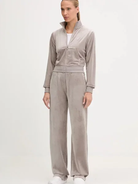 Велюрова кофта Guess COUTURE однотонна бежевий