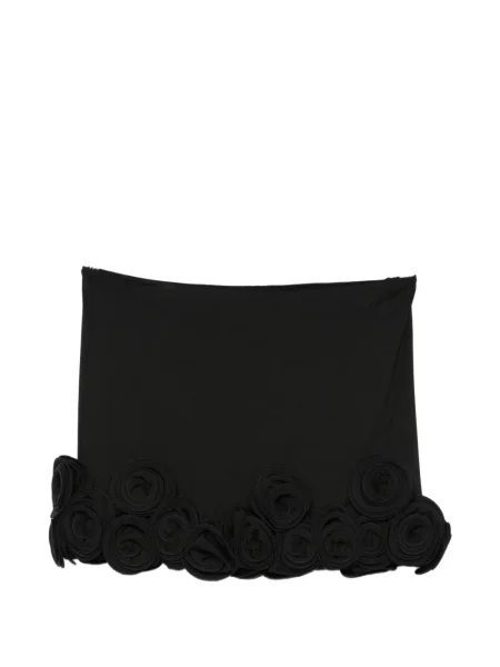 Fustă La Reveche cu model floral cu aplicații negru