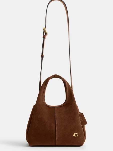 Coach crossbody torbica semiš Suade Lana Shoulder Bag 23 rjava