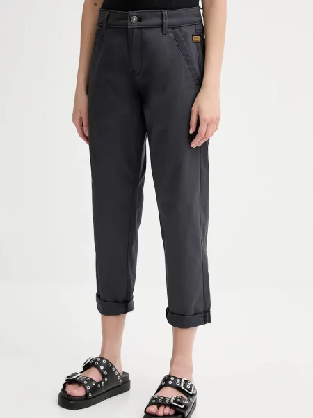 G-Star pantaloni fason chinos high waist gri