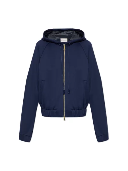 Bluza z kapturem Moncler z kapturem niebieska