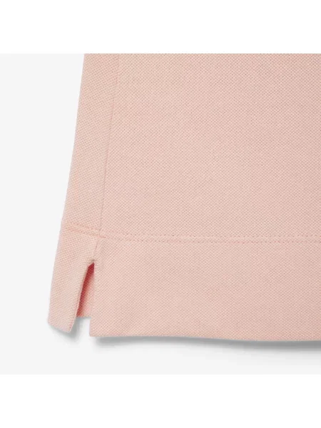 Lacoste Sukienka Z Kołnierzykiem Polo Bez Rękawów Slim Fit różowa