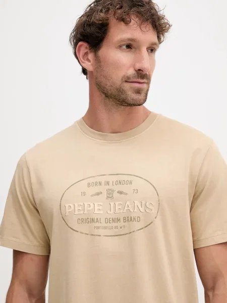 Футболка Pepe Jeans ANDER з принтом бежевий