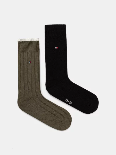 Чорапи Tommy Hilfiger 2 чифта зелено