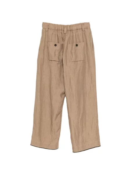Pantaloni Ziggy Chen cu cordon maro
