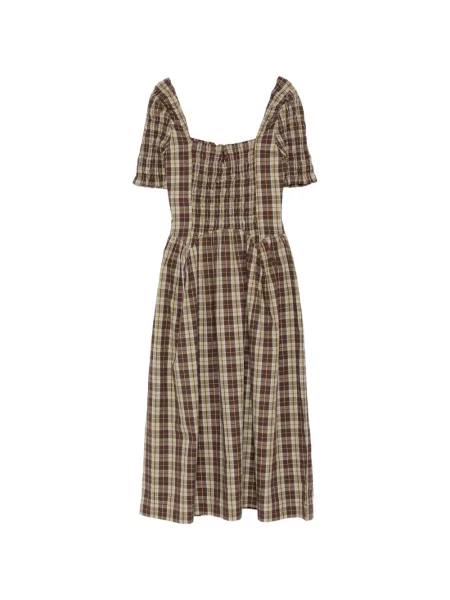Rochie midi Damson Madder în carouri maro
