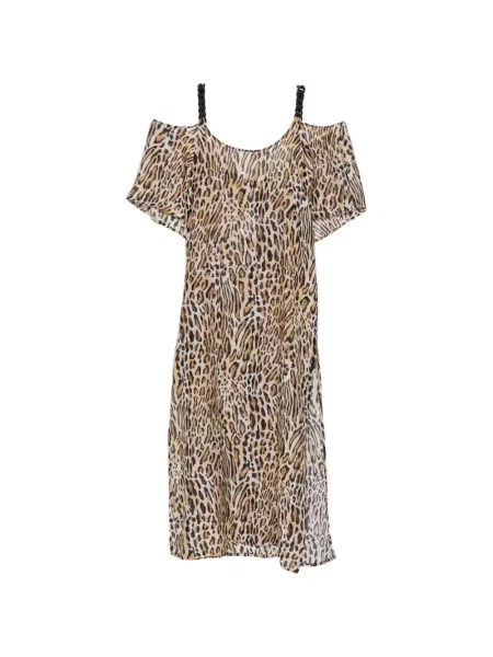 Rochie midi Moschino cu imagine cu model leopard