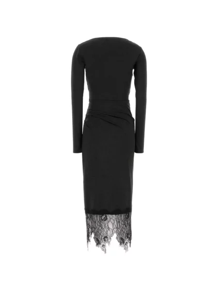 Rochie midi Blumarine cu volane din dantelă gri