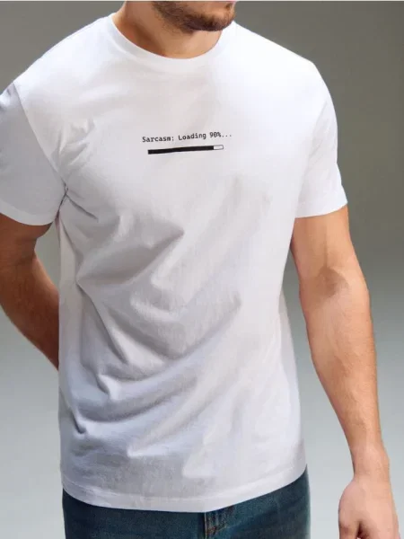 Sinsay koszulka z nadrukiem biały