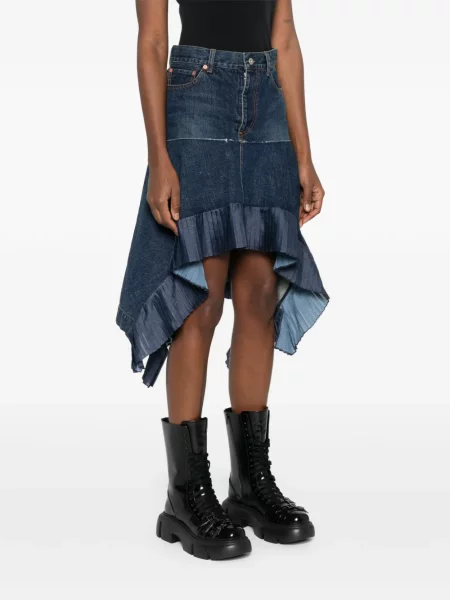 Fustă din denim Sacai albastru