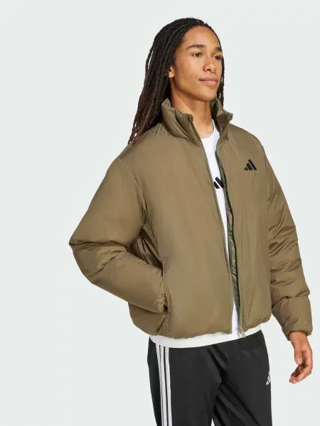 Переработанный пуховик Adidas зеленый