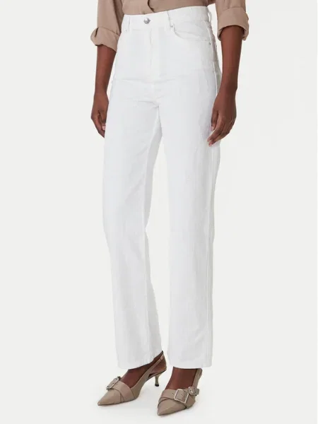 Marella Blugi Wide Leg alb