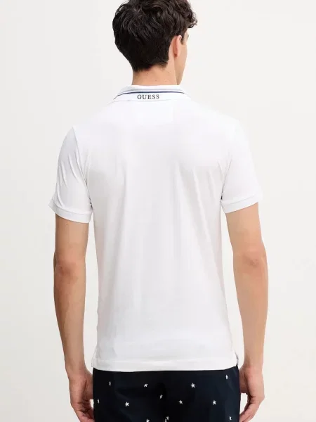 Koszulka polo Guess Jeans z krótkim rękawem biała