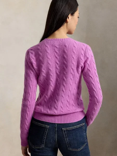 Polo Ralph Lauren пуловер дамски с добавен кашмир розово