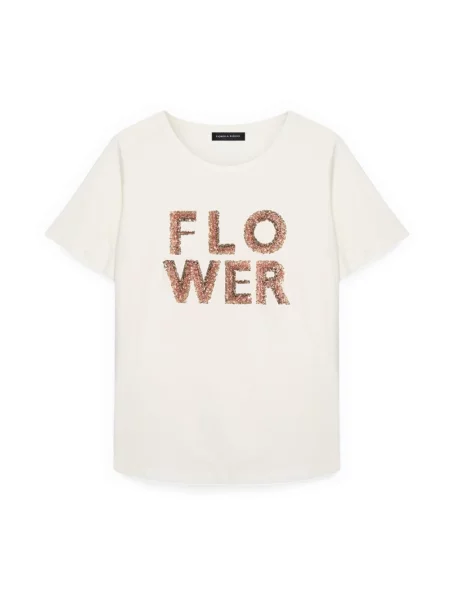 Koszulka z nadrukiem Fiorella Rubino z nadrukiem biała
