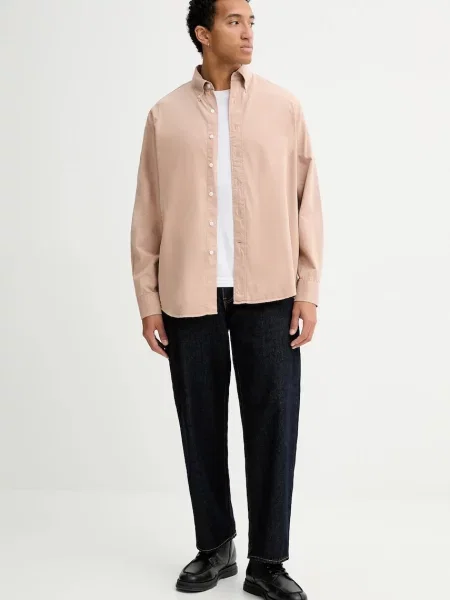 Košulja Filippa K relaxed s button-down ovratnikom bež