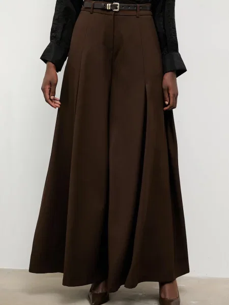 Answear.LAB pantaloni lat high waist maro