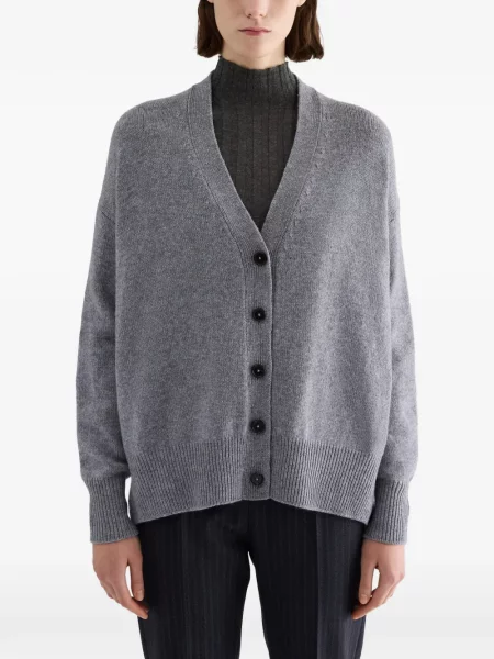Ζακέτα Jil Sander κασμίρ με λαιμόκοψη v γκρι