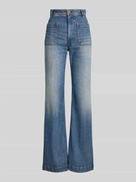 Szerokie jeansy Polo Ralph Lauren z naszywanymi kieszeniami niebieskie