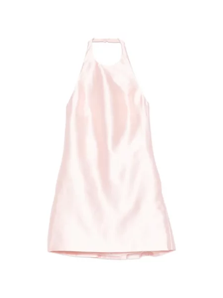 Rochie mini Self-portrait cu gât halter cu spatele deschis roz