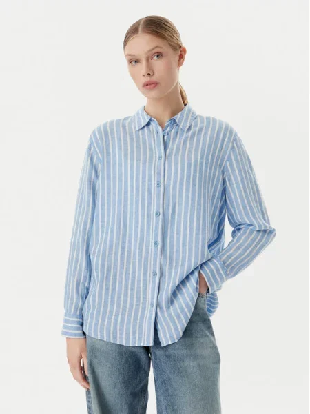 VERO MODA Bluză Linn / alb murdar albastru