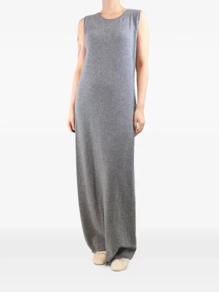 Rochie maxi Le 17 Septembre fără mâneci tricotate gri