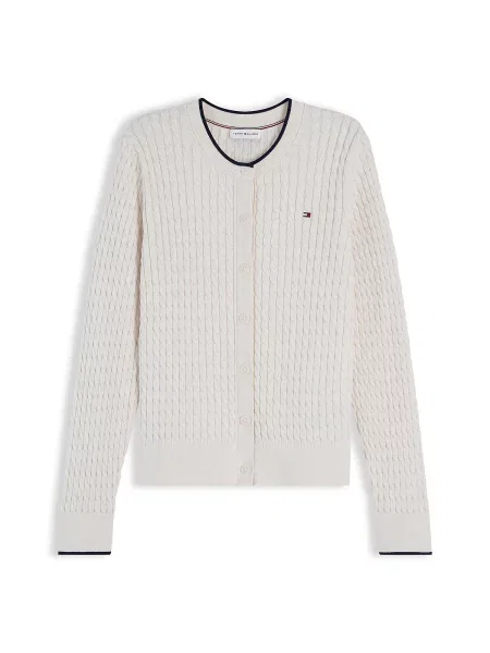 TOMMY HILFIGER Kardigán Mini Cable nebielená béžová