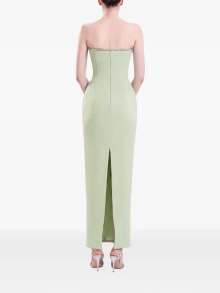 Rochie midi Saiid Kobeisy fără bretele verde